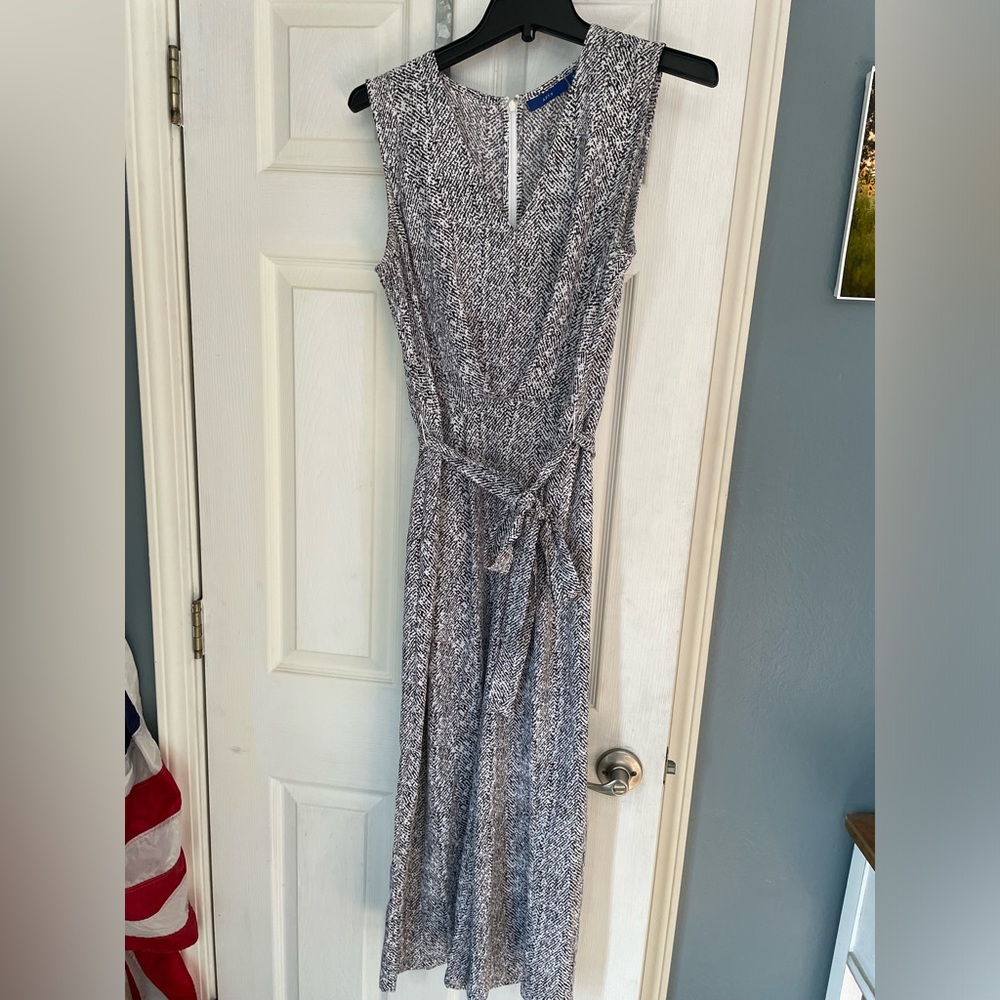 Apt. 9 Black and White Sleeveless Jumpsuit